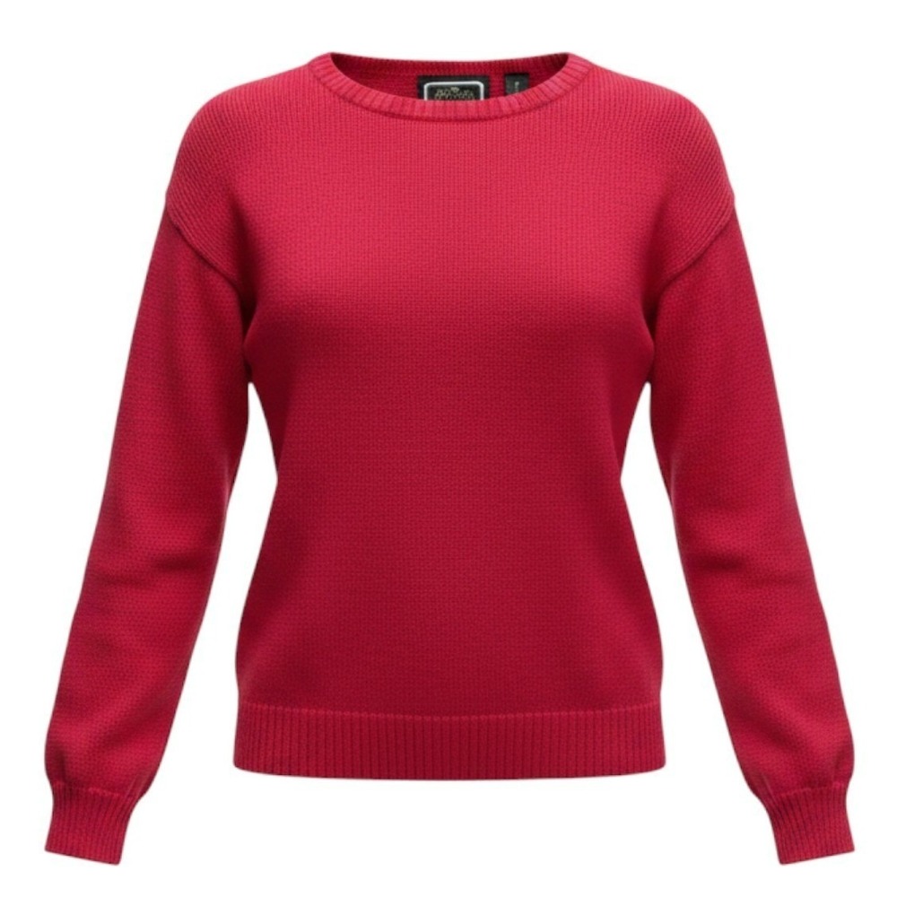 Britches of Georgetowne Vintage Pink Red Cotton Knit Crewneck Sweater Small
